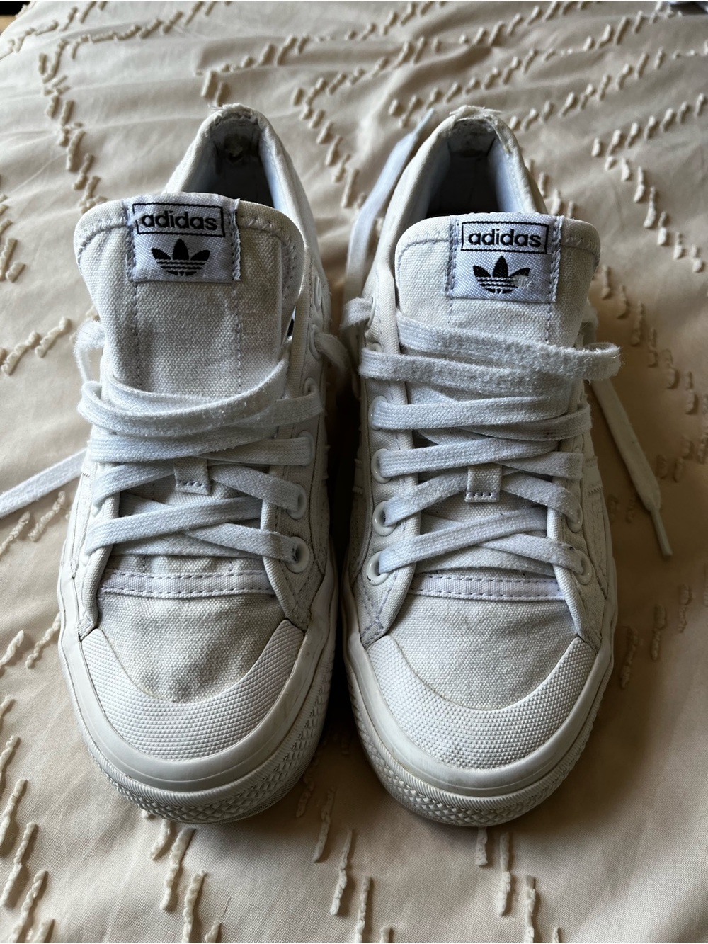 Adidas White Women’s Nizza Platform Canvas Sneakers